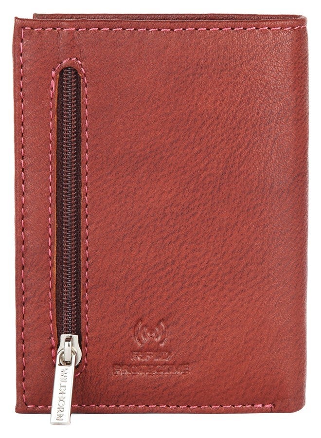 WildHorn Rfid Protected Leather Wallet For Men, Maroon - Image 3